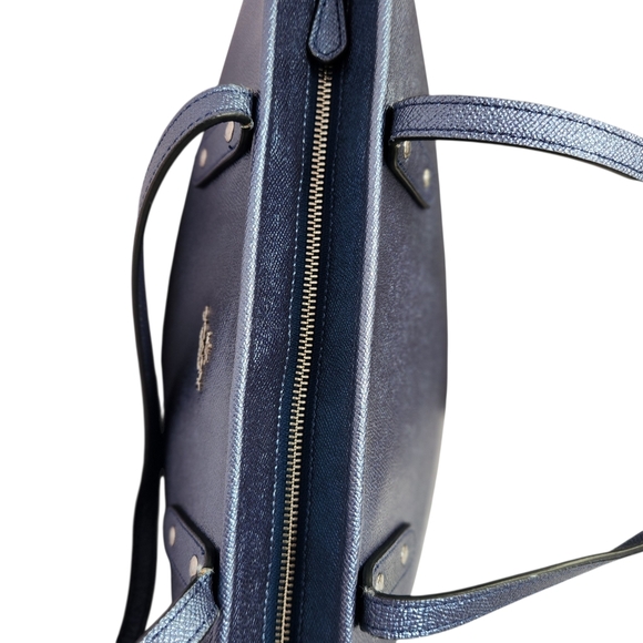 Coach #F16224 Midnight Blue Leather Tote - Picture 15 of 15